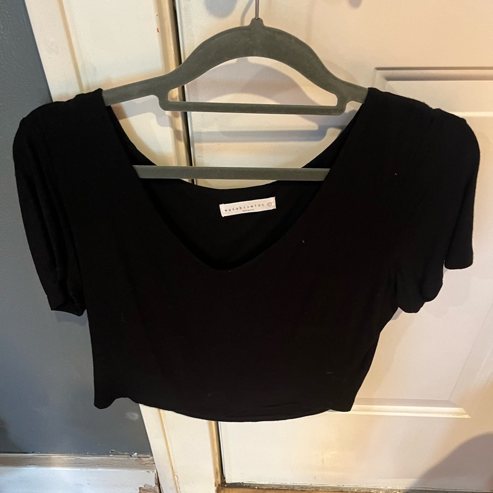 Black V Neck Tee